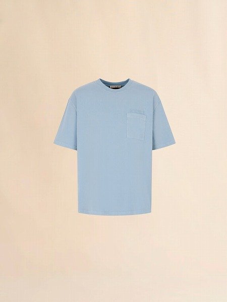 画像1: MARNI  パッチ コットン Tシャツ ライトブルー (1)