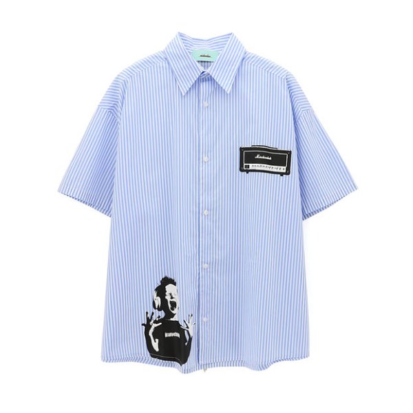 画像1: mindseeker  Scream Boy Short Sleeve Shirts / STRIPE (1)