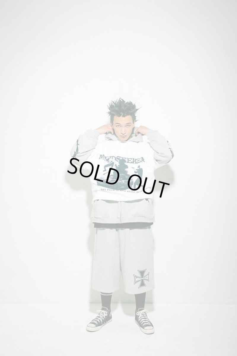 画像3: mindseeker  Cross Punk Sweat Shorts / GRAY (3)