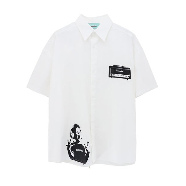 画像1: mindseeker  Scream Boy Short Sleeve Shirts / WHITE (1)