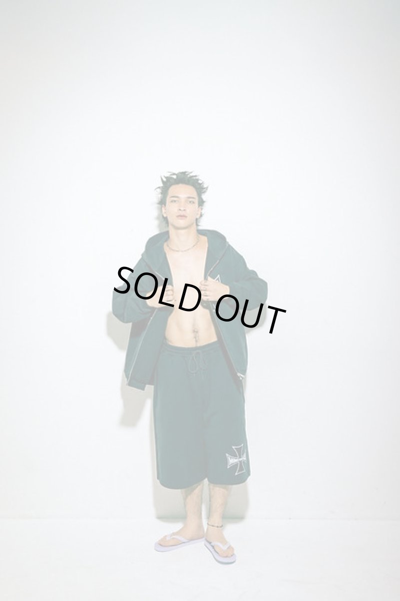 画像3: mindseeker  Cross Punk Sweat Shorts / BLACK (3)
