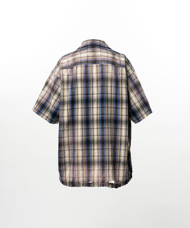 画像2: Maison MIHARA YASUHIRO Embellished Sticker Short Sleeve Check Shirt (2)