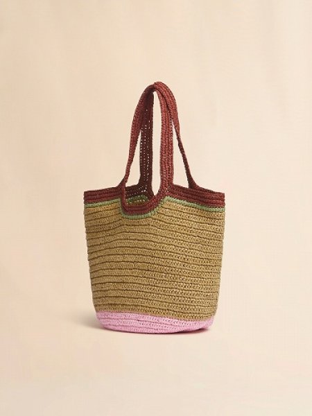 画像2: MARNI バーガンディ＆ピンク Seaside ホーボーバッグ (2)