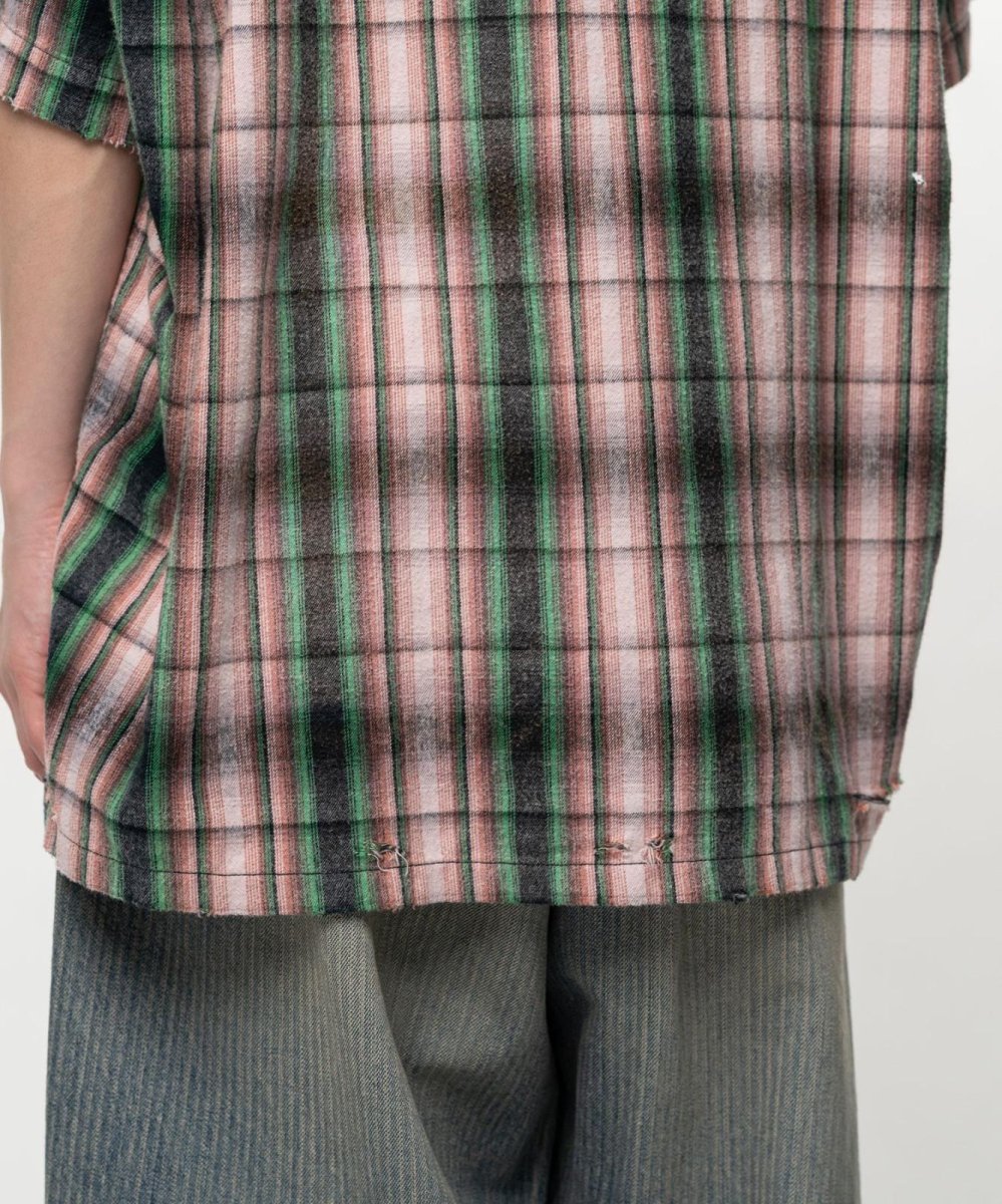 画像4: Maison MIHARA YASUHIRO Embellished Sticker Short Sleeve Check Shirt (4)
