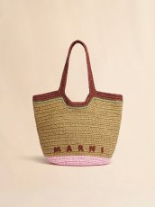 画像1: MARNI バーガンディ＆ピンク Seaside ホーボーバッグ (1)