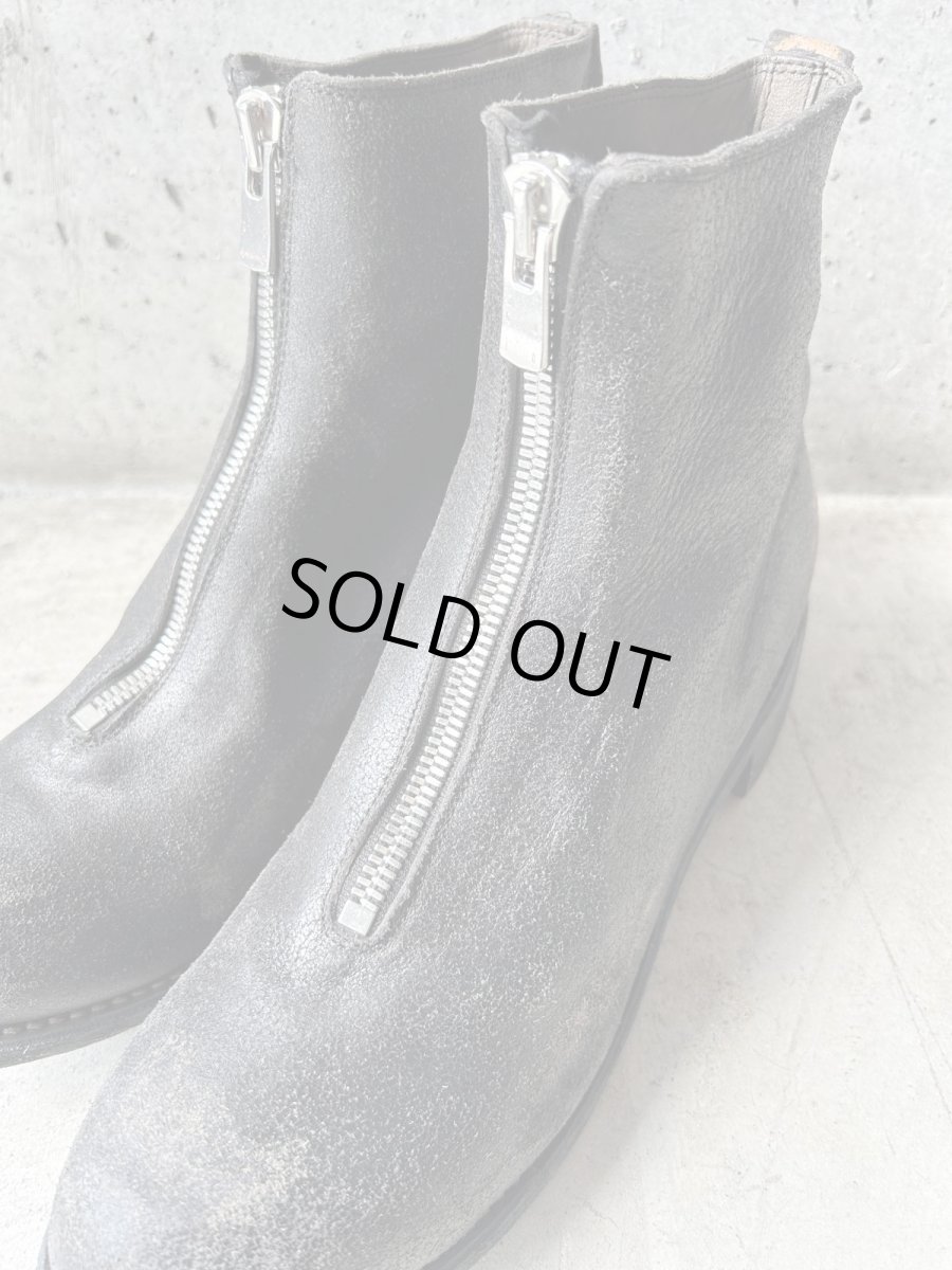 画像2: GUIDI PL1 RUM FRONT ZIP BOOTS COATED LINED BLACK (2)