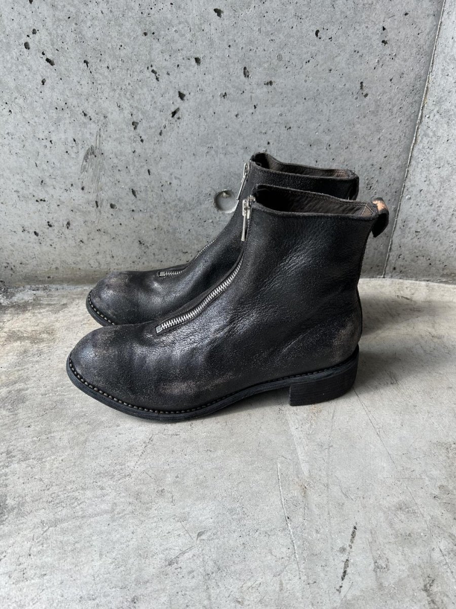 画像3: GUIDI PL1 RUM FRONT ZIP BOOTS COATED LINED BLACK (3)