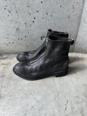画像3: GUIDI PL1 RUM FRONT ZIP BOOTS COATED LINED BLACK (3)