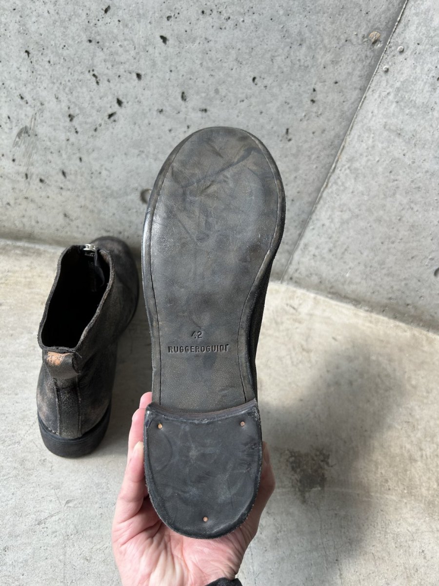 画像5: GUIDI PL1 RUM FRONT ZIP BOOTS COATED LINED BLACK (5)