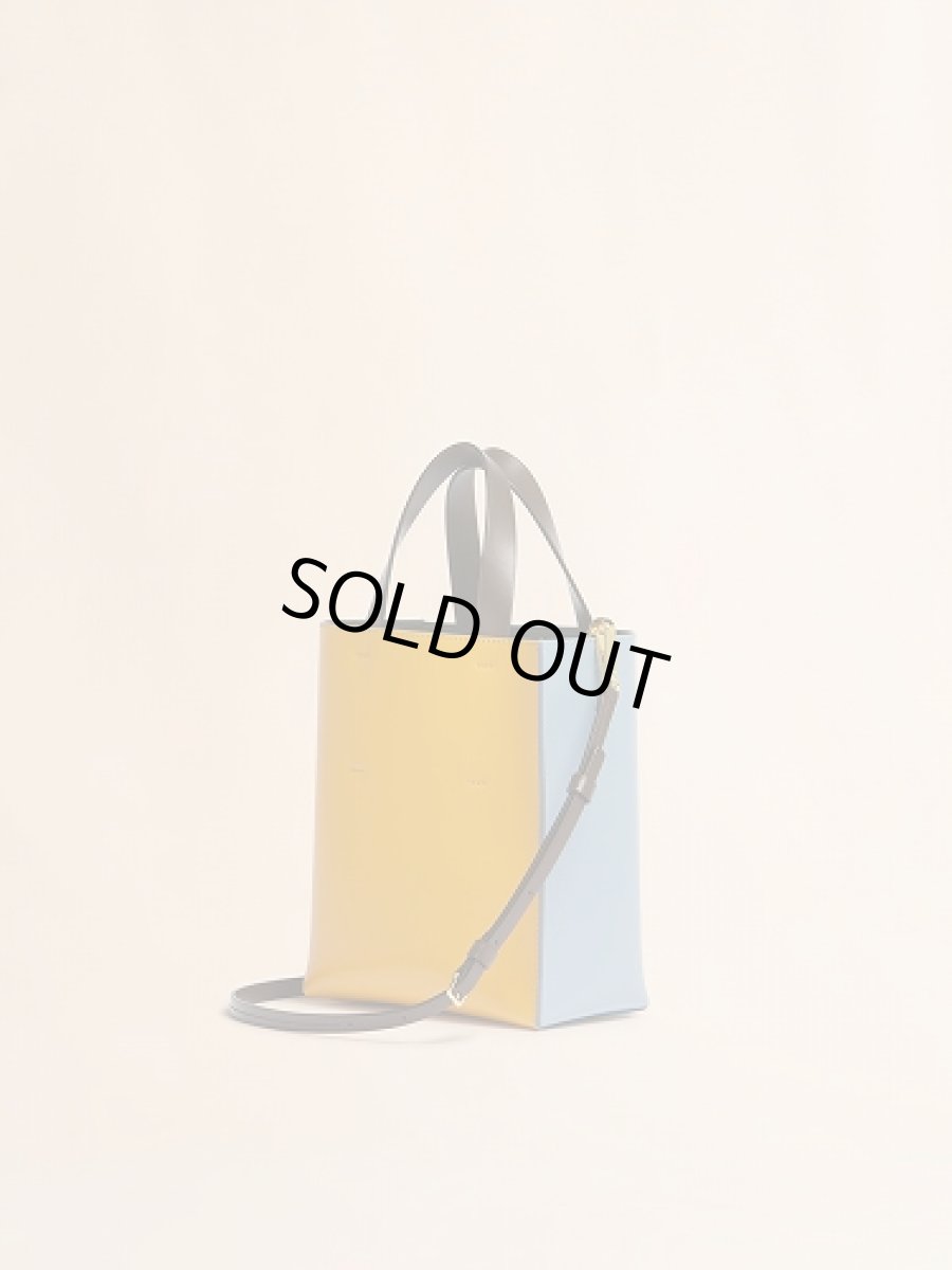画像4: MARNI ブルー、オレンジ＆ダークブラウン レザー製 Museo ミニバッグ (4)