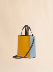 画像4: MARNI ブルー、オレンジ＆ダークブラウン レザー製 Museo ミニバッグ (4)