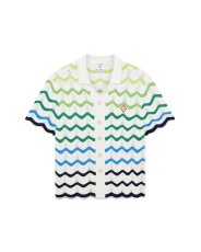 画像1: CASABLANCA　Wave Short Sleeve Knitted Shirt (1)