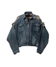 画像1: Maison MIHARA YASUHIRO　Check Shirt Layered Denim Jacket (1)