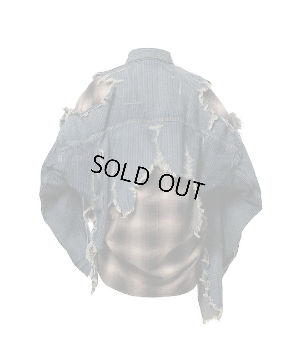 画像2: Maison MIHARA YASUHIRO　Check Shirt Layered Denim Jacket (2)
