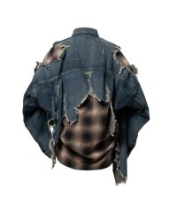 画像2: Maison MIHARA YASUHIRO　Check Shirt Layered Denim Jacket (2)