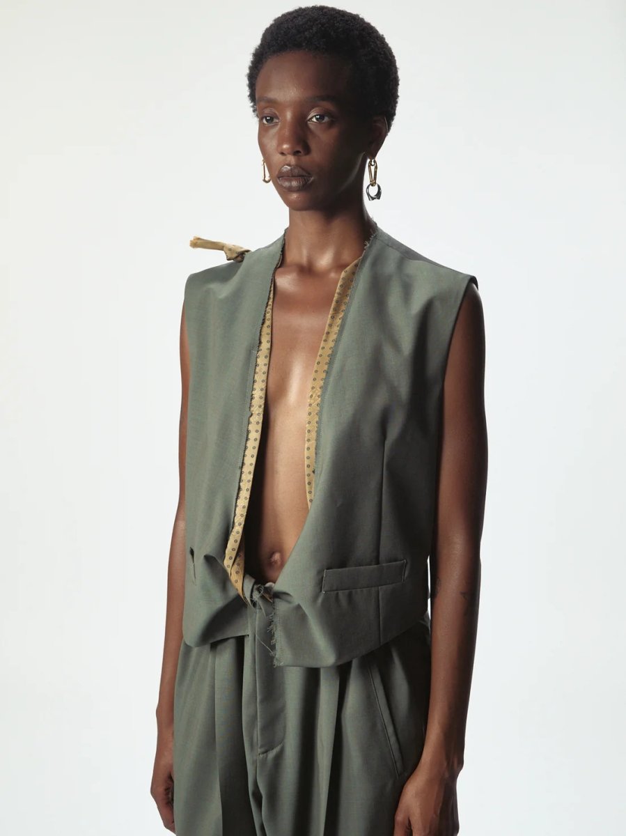 画像3: MAGLIANO Dawn Knotted Vest Dollar Green (3)