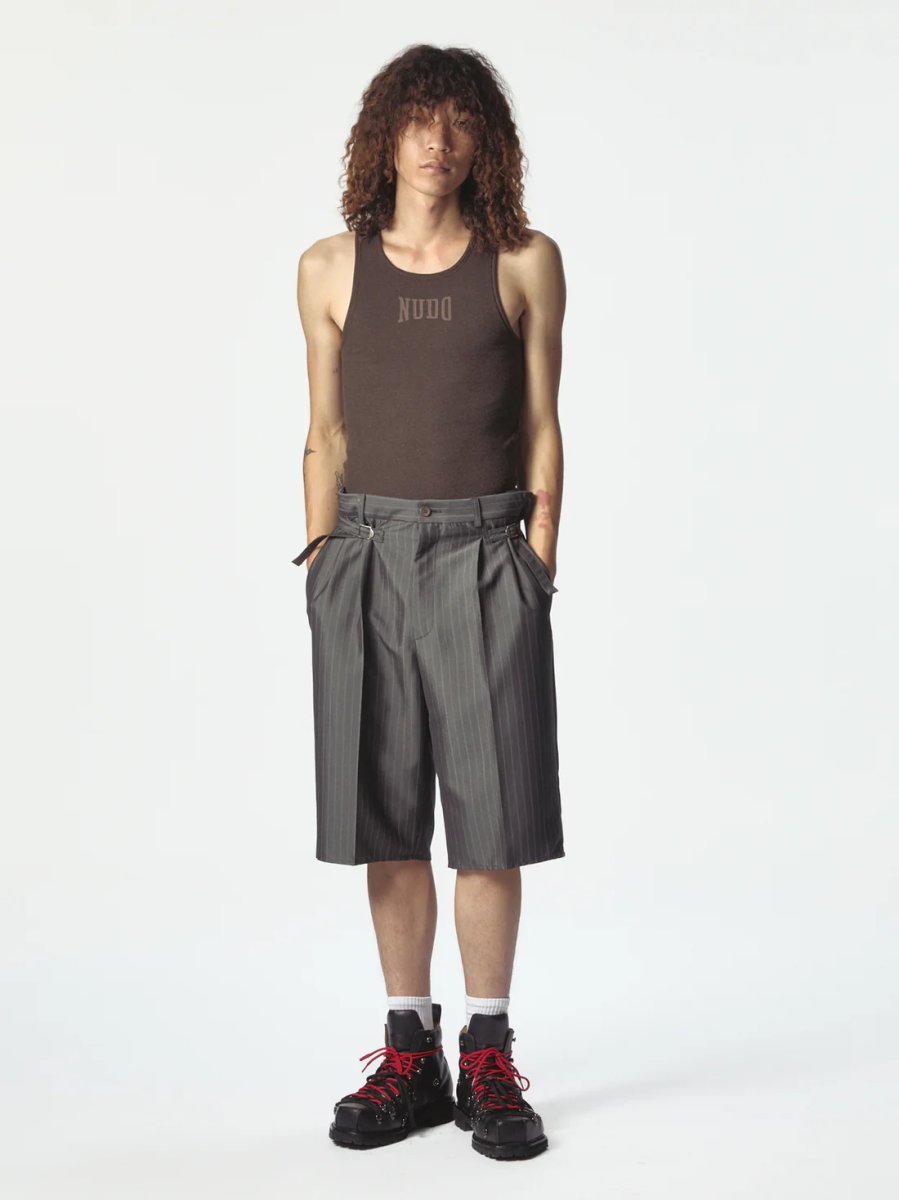 画像1: MAGLIANO Darkettone Regolatore Short Pinstripe Melange (1)