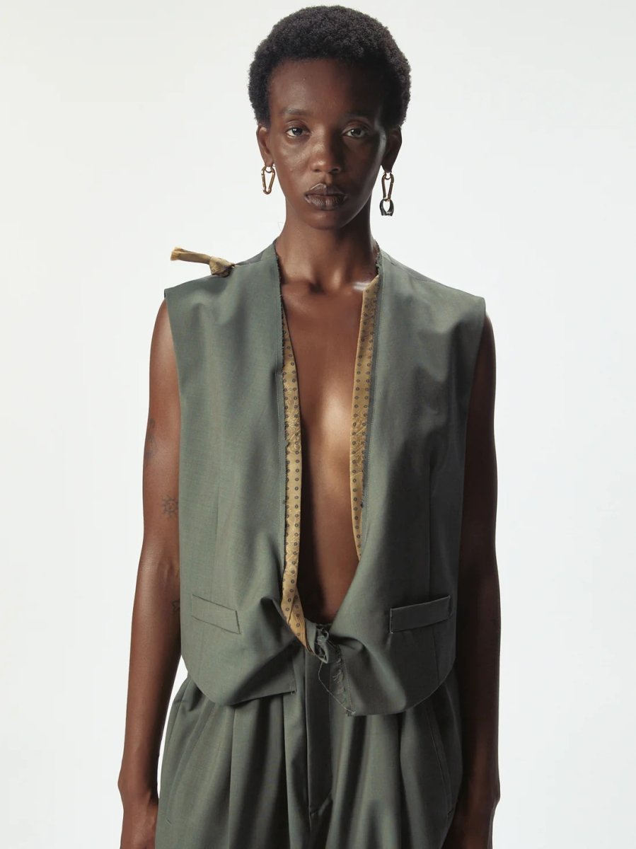 画像2: MAGLIANO Dawn Knotted Vest Dollar Green (2)