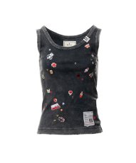 画像1: Maison MIHARA YASUHIRO　Kids Sticker Print Bleached Tank-Top (1)
