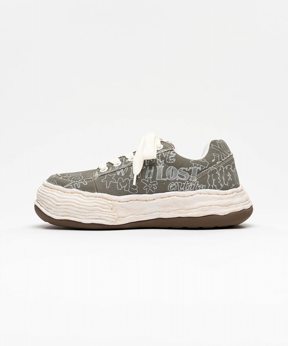 画像2: maison MIHARA YASUHIRO "OLIVER" OG Sole Graffiti Printed Canvas Low-top Sneaker(A16FW705) (2)
