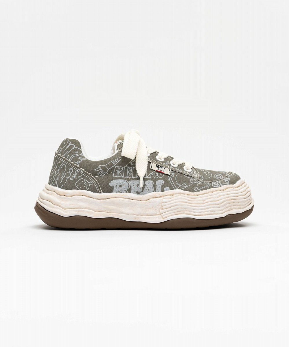 画像1: maison MIHARA YASUHIRO "OLIVER" OG Sole Graffiti Printed Canvas Low-top Sneaker(A16FW705) (1)