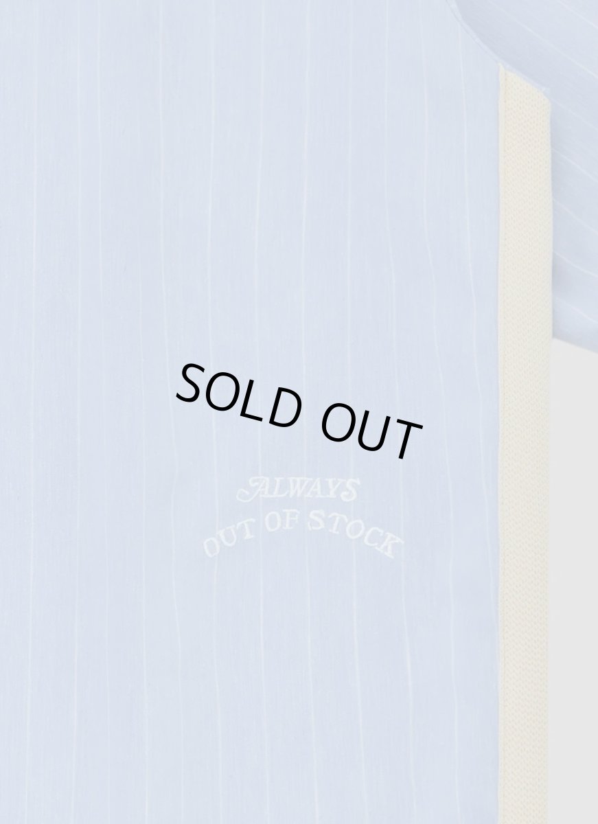 画像4: ALWAYS OUT OF STOCK  SIDE STRIPE OPEN COLLAR LINEN SHIRT-SAX (4)
