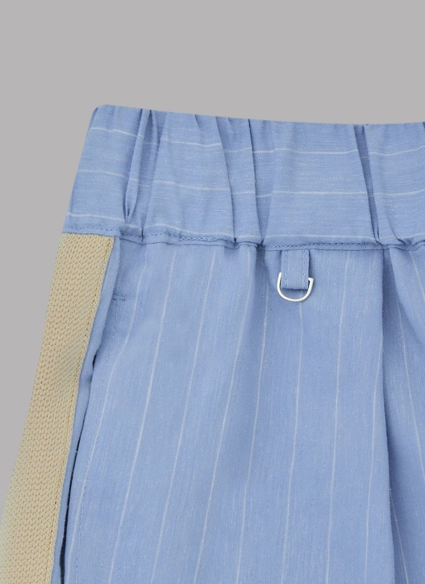 画像4: ALWAYS OUT OF STOCK　SIDE STRIPE LINEN TUCKED SHORTS-SAX (4)