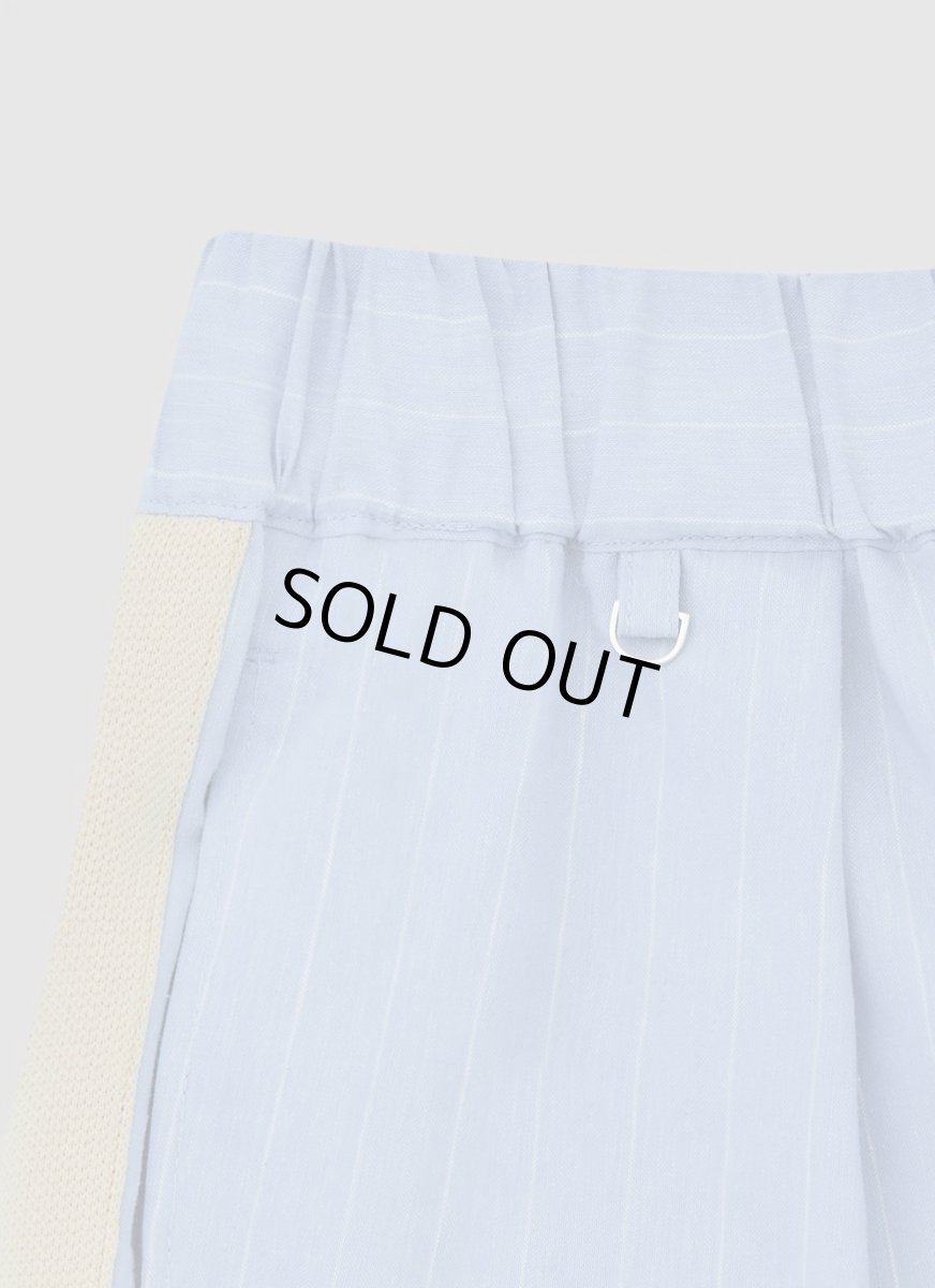 画像4: ALWAYS OUT OF STOCK　SIDE STRIPE LINEN TUCKED SHORTS-SAX (4)
