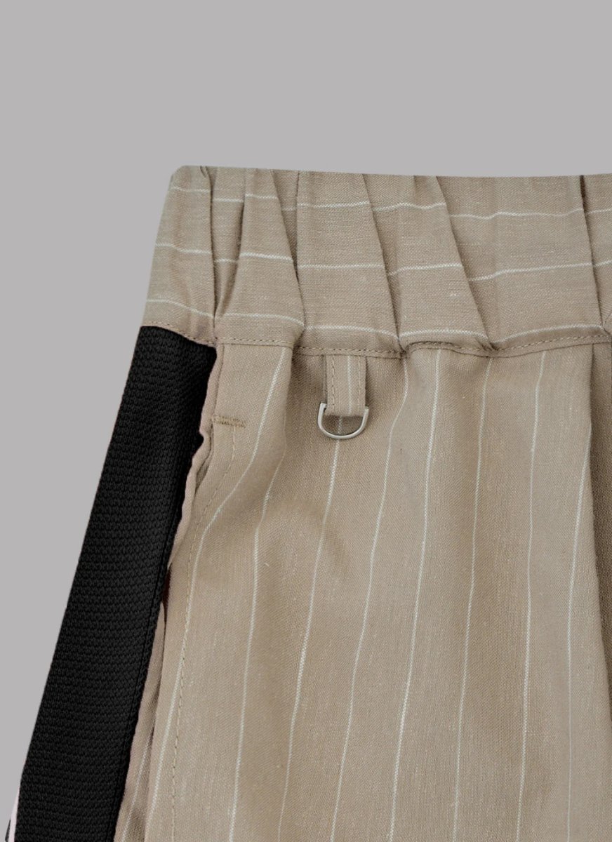 画像4: ALWAYS OUT OF STOCK　SIDE STRIPE LINEN TUCKED SHORTS-BEIGE (4)