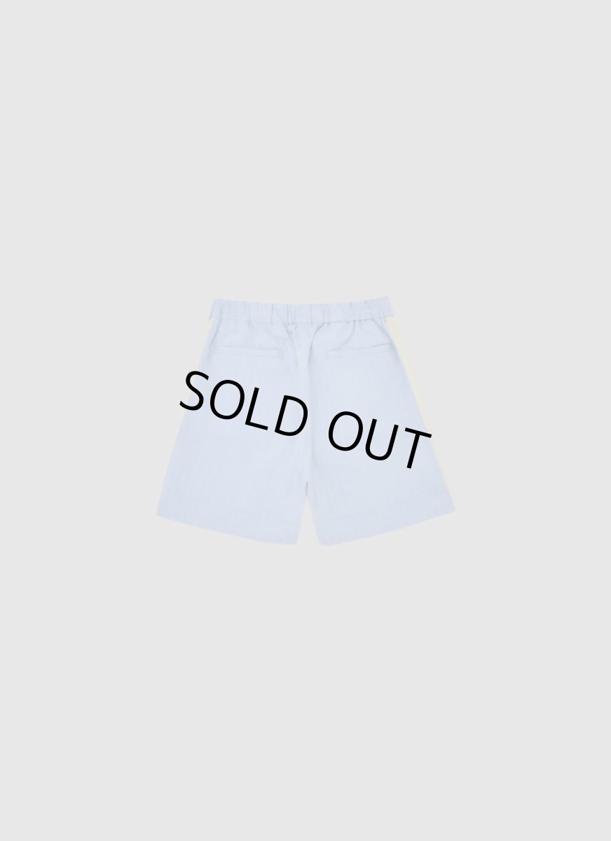 画像2: ALWAYS OUT OF STOCK　SIDE STRIPE LINEN TUCKED SHORTS-SAX (2)