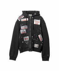 画像1: Maison MIHARA YASUHIRO Embellished Sticker Zip-Up Hoodie (1)