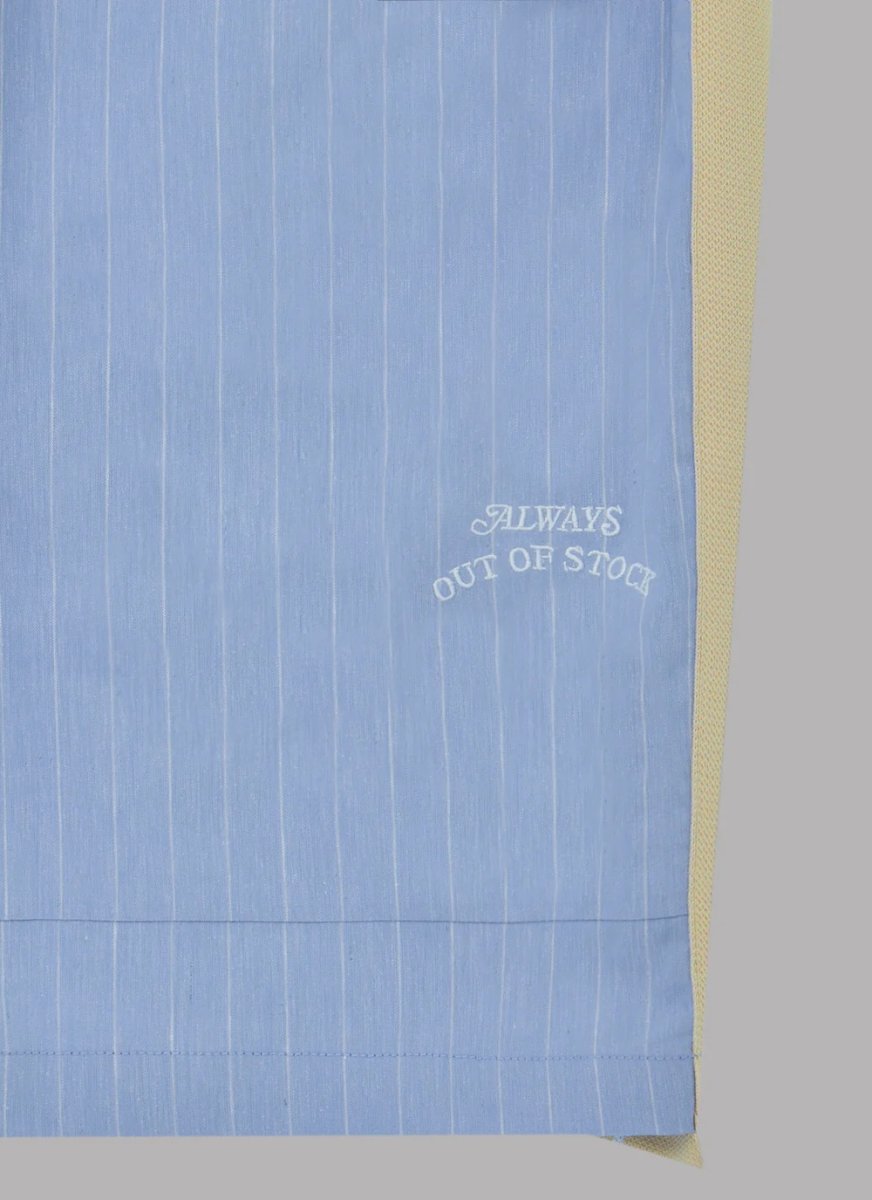 画像6: ALWAYS OUT OF STOCK  SIDE STRIPE OPEN COLLAR LINEN SHIRT-SAX (6)