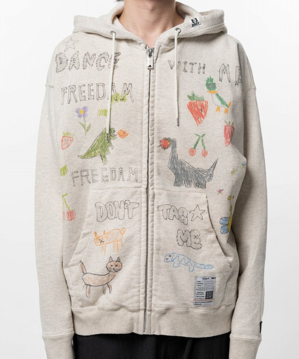 画像3: Maison MIHARA YASUHIRO Kids Doodle Printed Zip-up Hoodie (3)