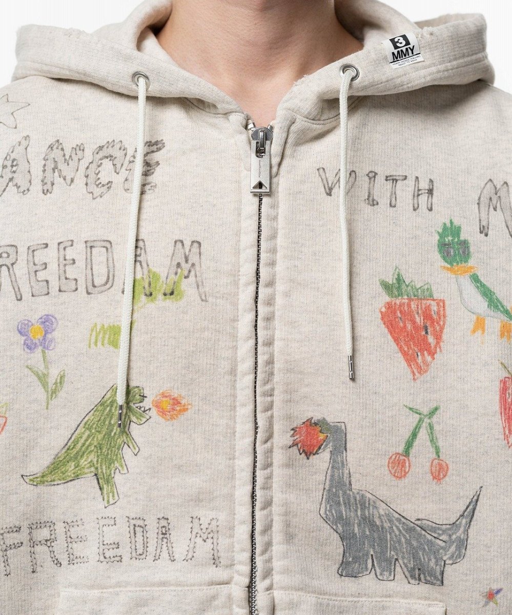 画像4: Maison MIHARA YASUHIRO Kids Doodle Printed Zip-up Hoodie (4)