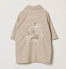 画像2: REMI RELIEF レーヨンフィブリルツイルS/Sシャツ(刺繍：⿓‧虎) (2)