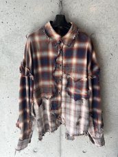画像1: KHOKI コッキ  Vintage-effect checked shirt (1)
