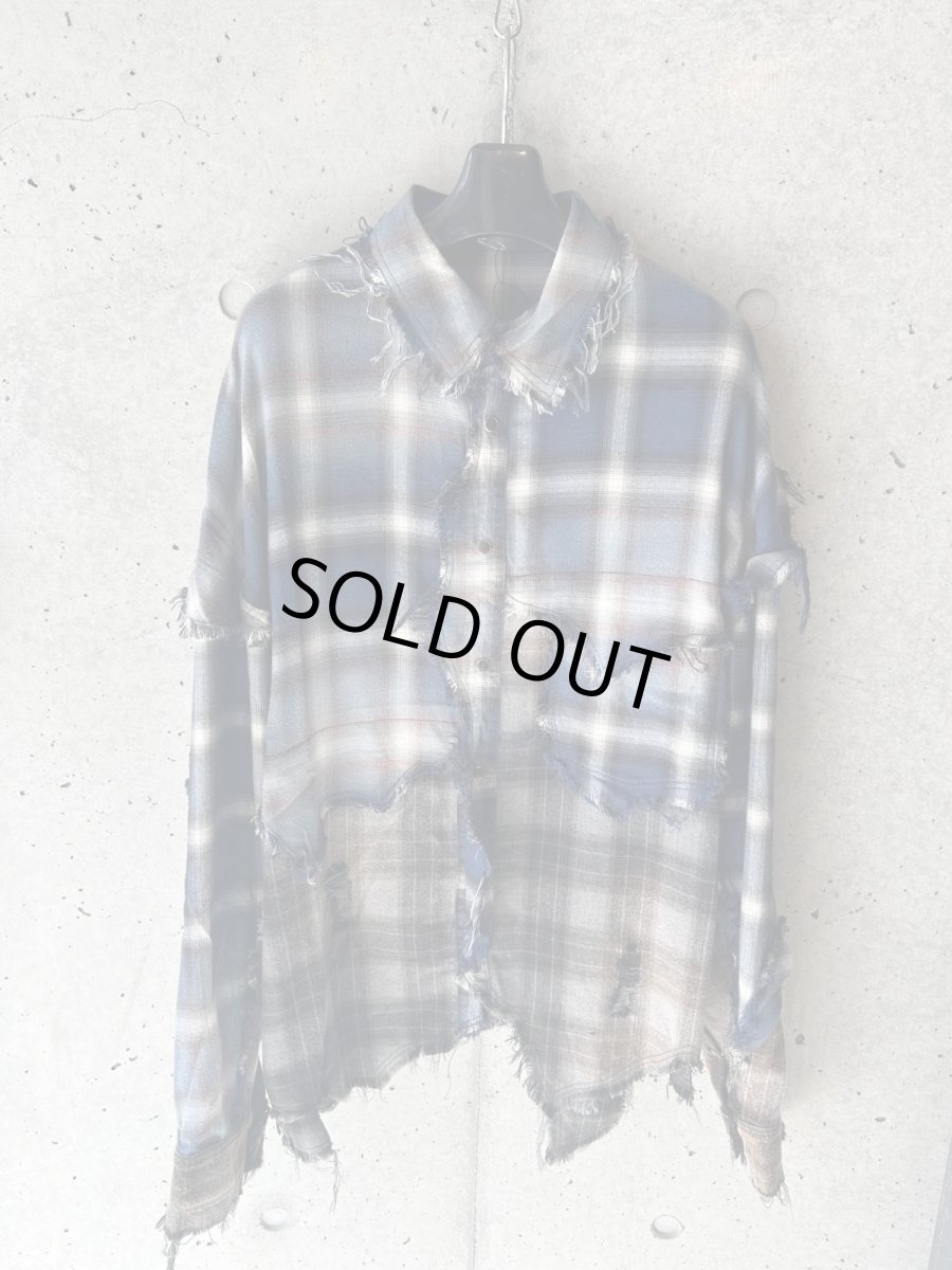 画像1: KHOKI コッキ  Vintage-effect checked shirt (1)