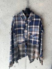 画像1: KHOKI コッキ  Vintage-effect checked shirt (1)
