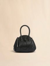 画像1: MARNI ブラック Tulipea レザー製スモールハンドバッグ (1)