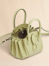 画像4: MARNI アシッドグリーン Tulipea レザー製スモールハンドバッグ (4)