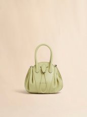 画像1: MARNI アシッドグリーン Tulipea レザー製スモールハンドバッグ (1)