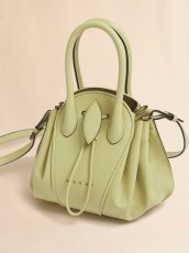 画像5: MARNI アシッドグリーン Tulipea レザー製スモールハンドバッグ (5)