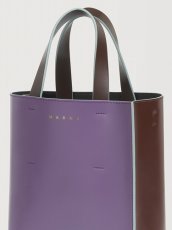 画像4: MARNI パープル＆ダークブラウン レザー Museo ミニバッグ (4)