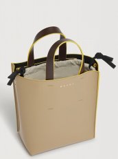 画像5: MARNI トープ、ライトブルー＆ブラウン レザー Museo ミニバッグ (5)