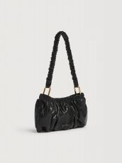 画像2: MARNI ブラック レザー ギャザー クラッチ (2)