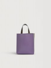 画像1: MARNI パープル＆ダークブラウン レザー Museo ミニバッグ (1)
