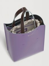 画像3: MARNI パープル＆ダークブラウン レザー Museo ミニバッグ (3)