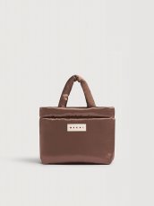 画像1: MARNI ブロンズ サテン Puff E/W トートバッグ (1)