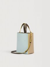 画像3: MARNI トープ、ライトブルー＆ブラウン レザー Museo ミニバッグ (3)