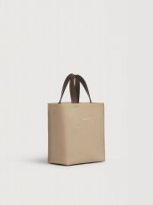 画像5: MARNI トープ、バーガンディ＆ブラウン レザー Museo Soft ミニバッグ (5)